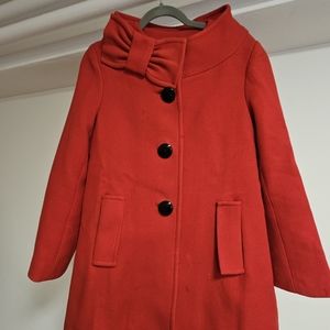 Kate Spade Red Bow Coat Size 4
